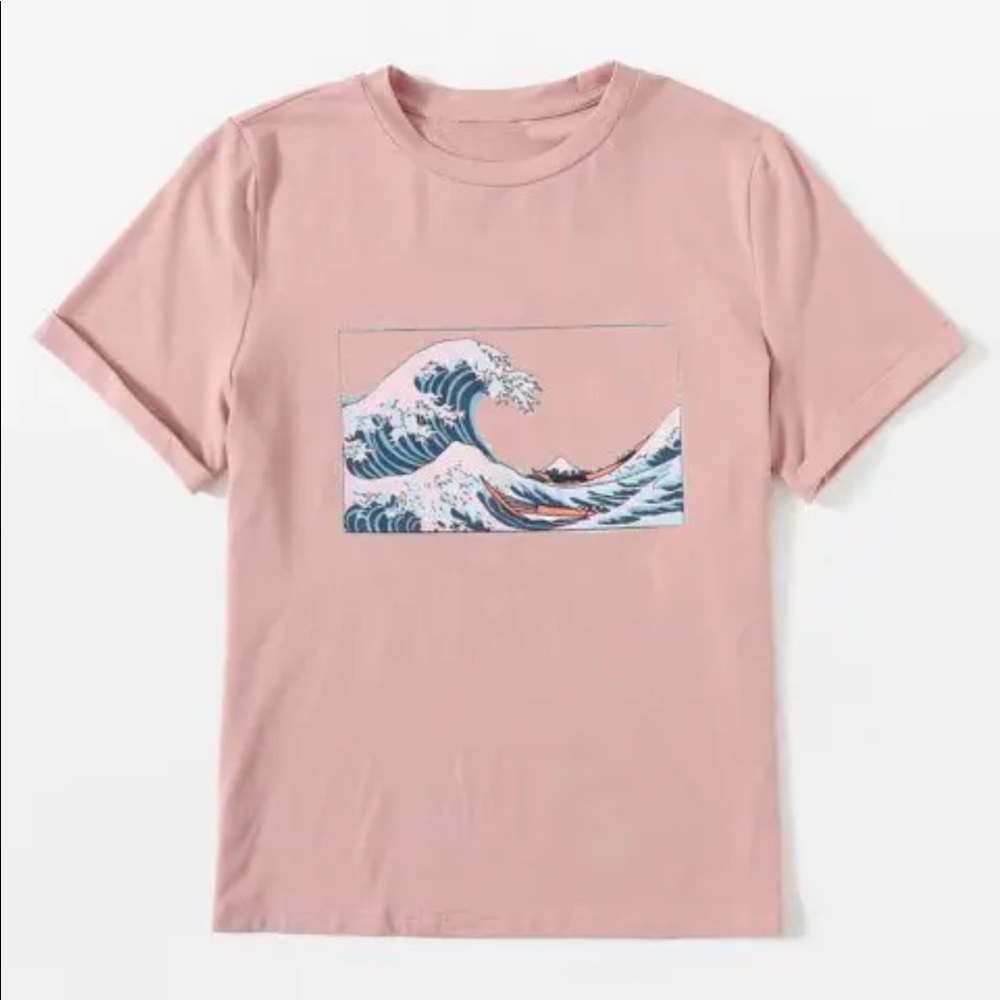 Pink Wave Graphic T-Shirt